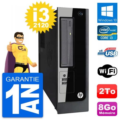 HP Pro 3300 SFF PC - Intel Core i3-2120, 8GB RAM, 2TB HDD, Windows 10, WiFi
