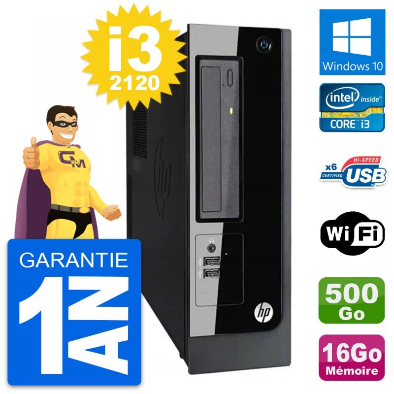 HP Pro 3300 SFF PC - Intel Core i3-2120, 16GB RAM, 500GB HDD, Windows 10, WiFi