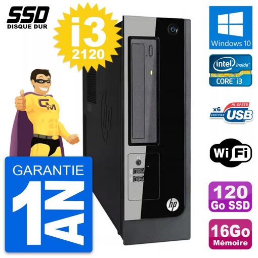 HP Pro 3300 SFF PC - Intel Core i3-2120, 16GB RAM, 120GB SSD, Windows 10, WiFi