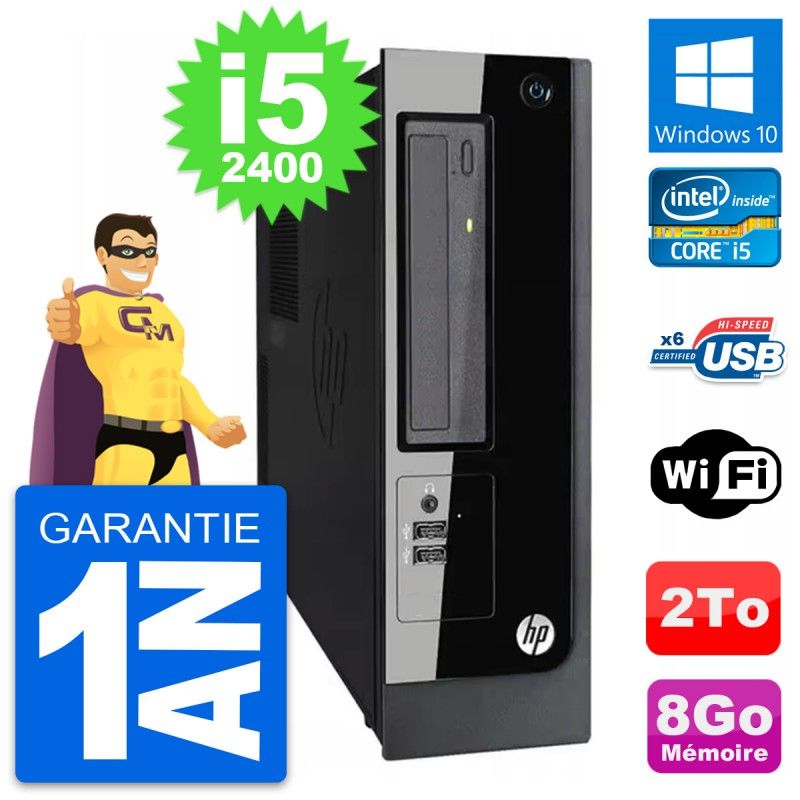 HP Pro 3300 SFF PC - Intel Core i5-2400, 8GB RAM, 2TB HDD, Windows 10, WiFi