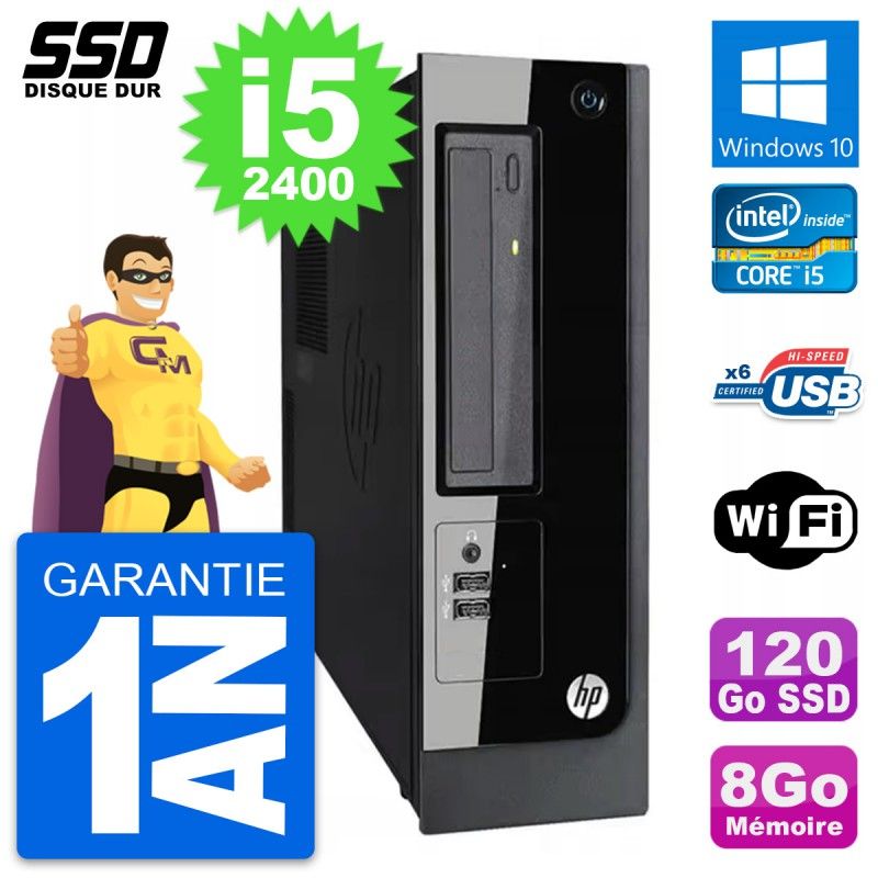 HP Pro 3300 SFF PC - Intel Core i5, 8GB RAM, 120GB SSD, Windows 10, Wifi
