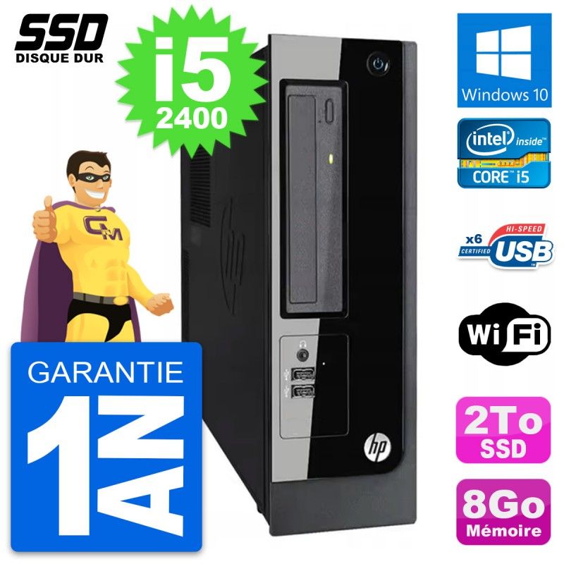 HP Pro 3300 SFF PC - Intel Core i5, 8GB RAM, 2TB SSD, Windows 10, WiFi