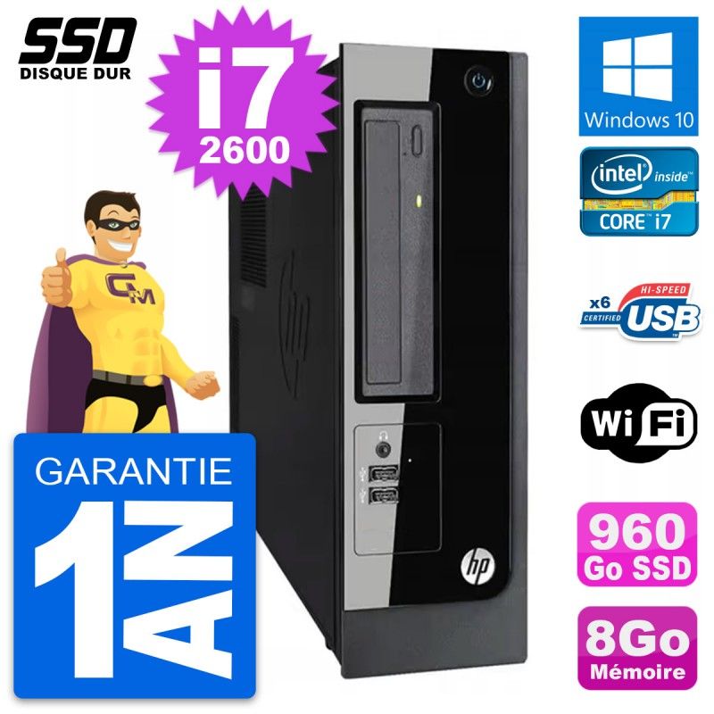 HP Pro 3300 SFF PC - Intel Core i7, 8GB RAM, 960GB SSD, Windows 10, Wifi