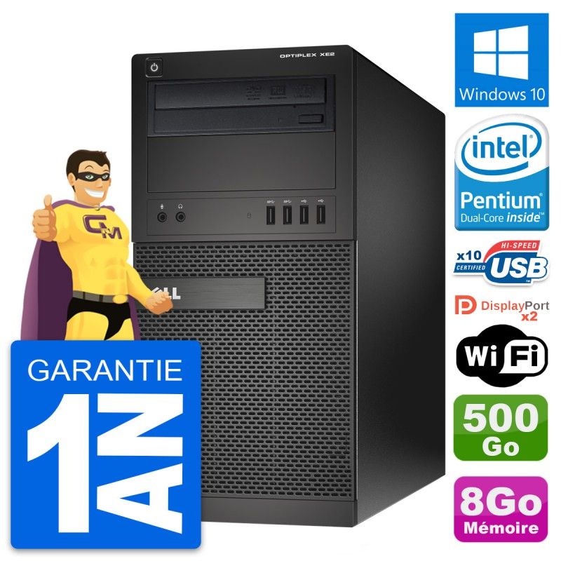 Dell OptiPlex XE2 Desktop Computer - Intel Pentium G3220, 8GB RAM, 500GB HDD, Windows 10, WiFi