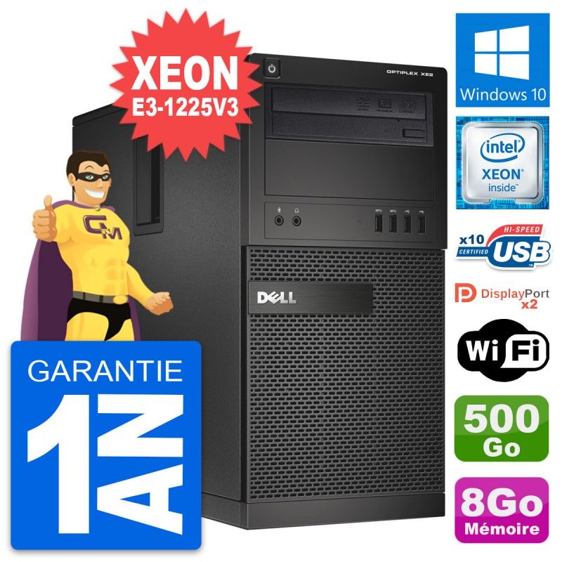 Dell OptiPlex XE2 MT - Intel Xeon E3-1225V3 3.2GHz, 8GB RAM, 500GB HDD, Windows 10