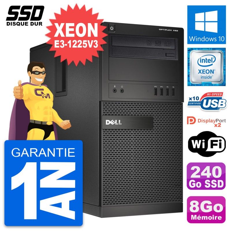 Dell OptiPlex XE2 Desktop PC - Intel Xeon E3-1225V3, 8GB RAM, 240GB SSD, Windows 10, WiFi