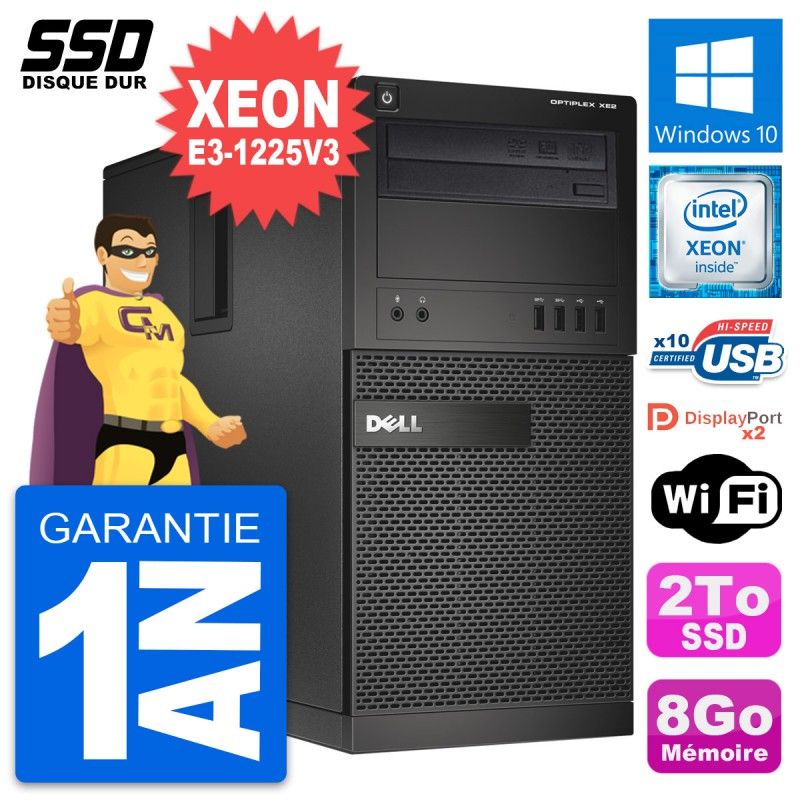 Dell OptiPlex XE2 Desktop Computer - Intel Xeon E3-1225 V3, 8GB RAM, 2TB SSD, Windows 10, WiFi