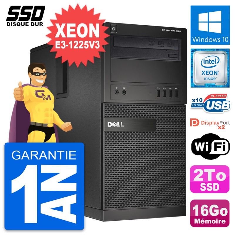Dell OptiPlex XE2 Desktop Computer - Intel Xeon E3-1225V3, 16GB RAM, 2TB SSD, Windows 10, WiFi