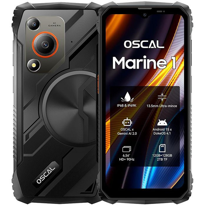 Blackview Oscal MARINE 1 - 6.56" Incassable Phone with 12GB RAM, 128GB Storage, Android 15, GPS, Double SIM