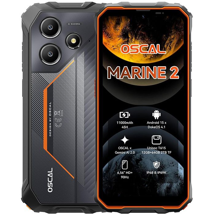 Blackview OSCAL MARINE 2 - 6.56" Incabable Smartphone with 12GB+64GB, 11000mAh Battery, 90Hz Display, Android 15