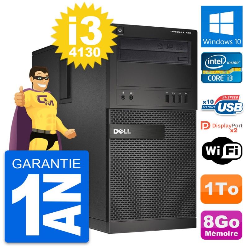 Dell OptiPlex XE2 PC - Intel i3-4130, 8GB RAM, 1TB HDD, Windows 10, WiFi
