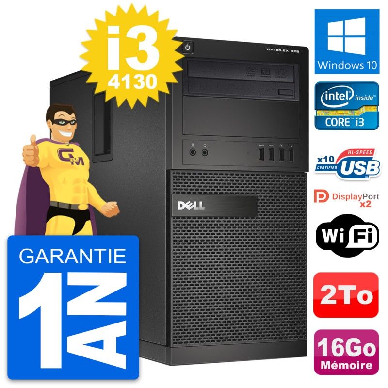 Dell OptiPlex XE2 MT - Intel Core i3-4130, 16GB RAM, 2TB HDD, Windows 10, WiFi