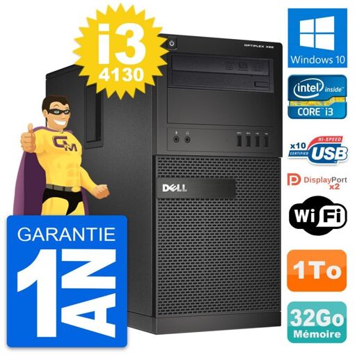 Dell OptiPlex XE2 MT - Intel i3-4130, 32GB RAM, 1TB HDD, Windows 10, WiFi