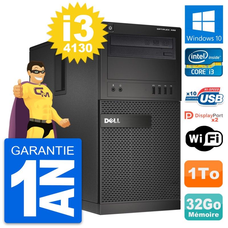 Dell OptiPlex XE2 MT - Intel i3-4130, 32GB RAM, 1TB HDD, Windows 10, WiFi