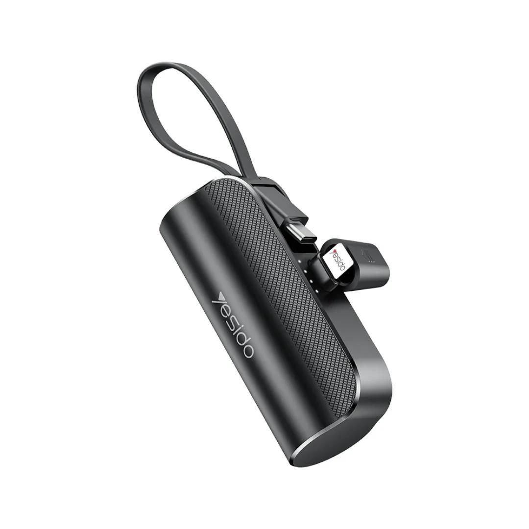 Batería externa Yesido de 5000 mAh con soporte para teléfono integrado, 15 W, compacta y práctica