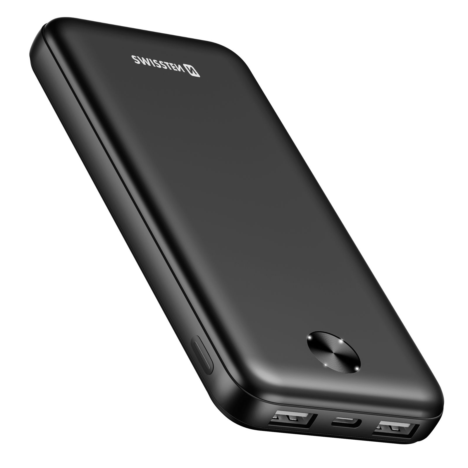 Batería externa Swissten 10.000 mAh 10,5W con doble puerto USB y indicador LED