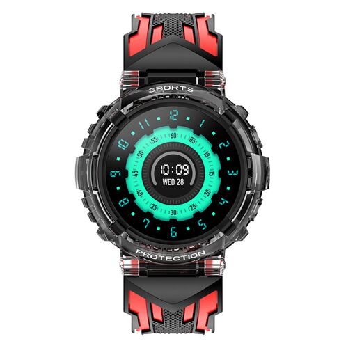 Montres connectées Avizar Vega étanches pour enfants avec capteur cardiaque - Noir/Rouge