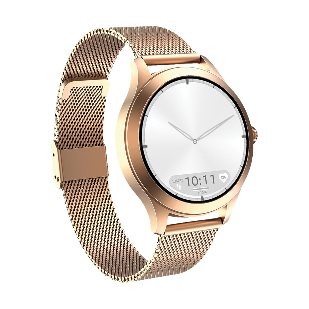 Maxcom FW44 2 Smartwatch, IP68 Rated, Golden Mesh Strap