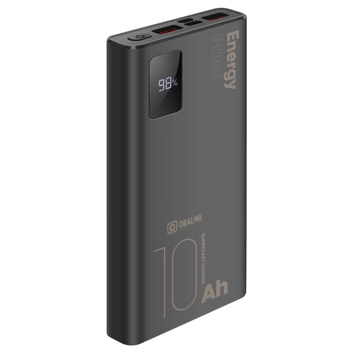 Powerbank 10000mAh Energypulse 2 USB-A / USB-C PD 22.5W Digital Display Obal:Me Black