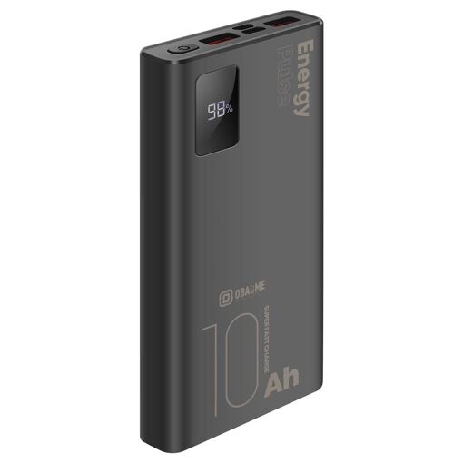 Batería portátil 10.000 mAh Energypulse 2 USB-A / USB-C PD 22,5W Pantalla digital Obal:Me Negro