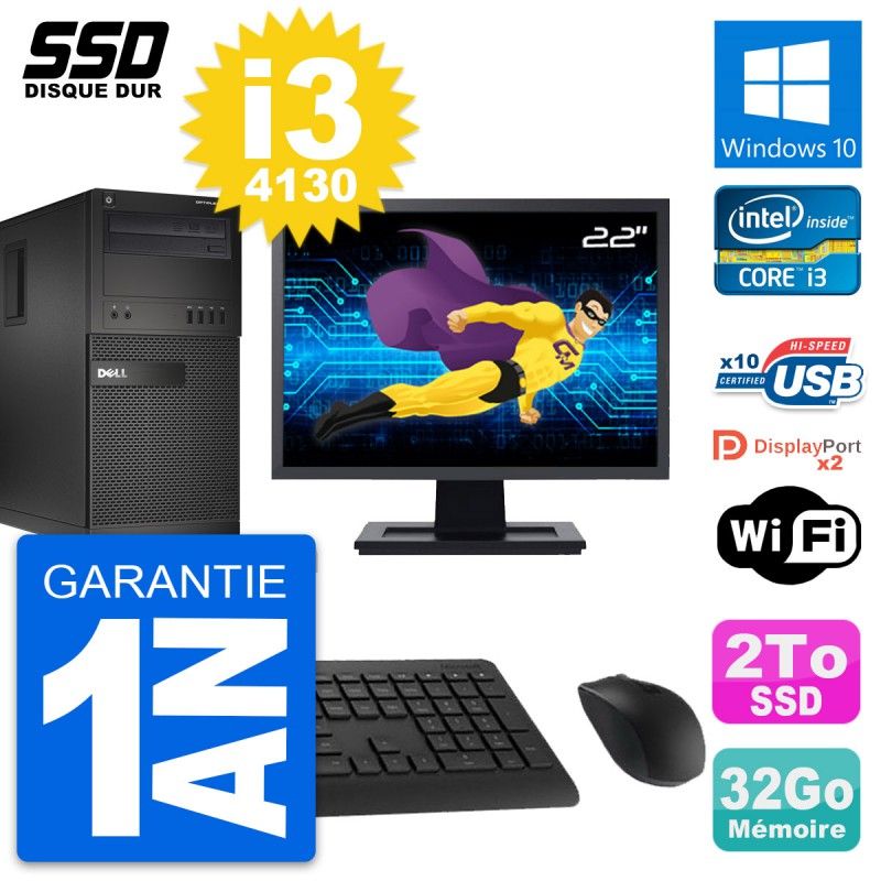 Dell OptiPlex XE2 22-Inch All-in-One PC - Intel Core i3-4130, 32GB RAM, 2TB SSD, Windows 10, WiFi