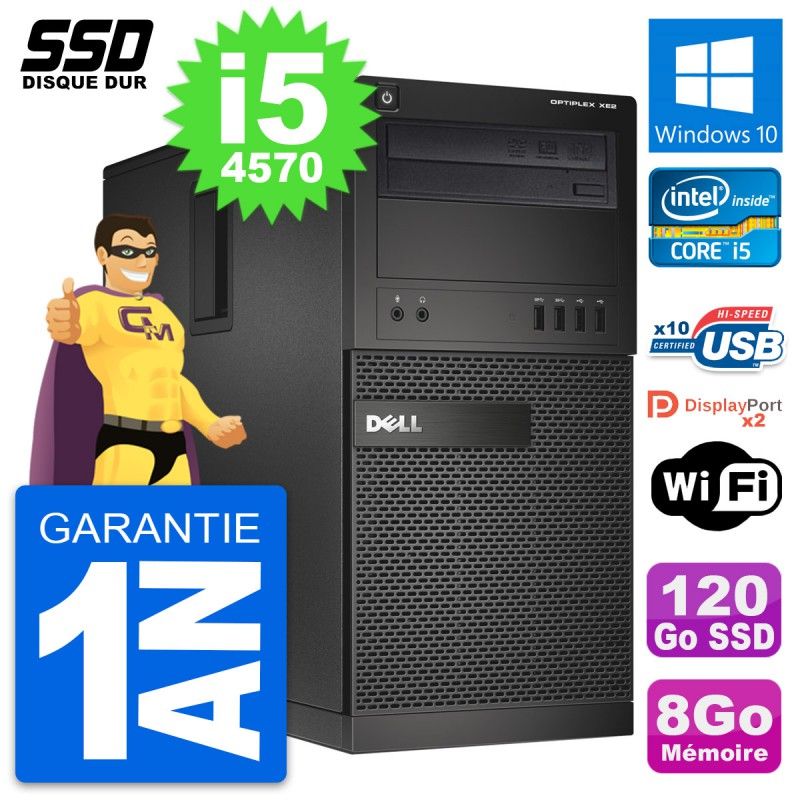 Dell OptiPlex XE2 Desktop Computer - Intel Core i5, 8GB RAM, 120GB SSD, Windows 10, WiFi
