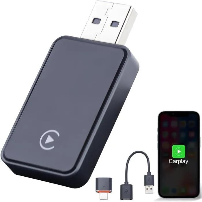 Wireless CarPlay Adapter - iPhone Compatible, Quick Connection, Aluminum Alloy