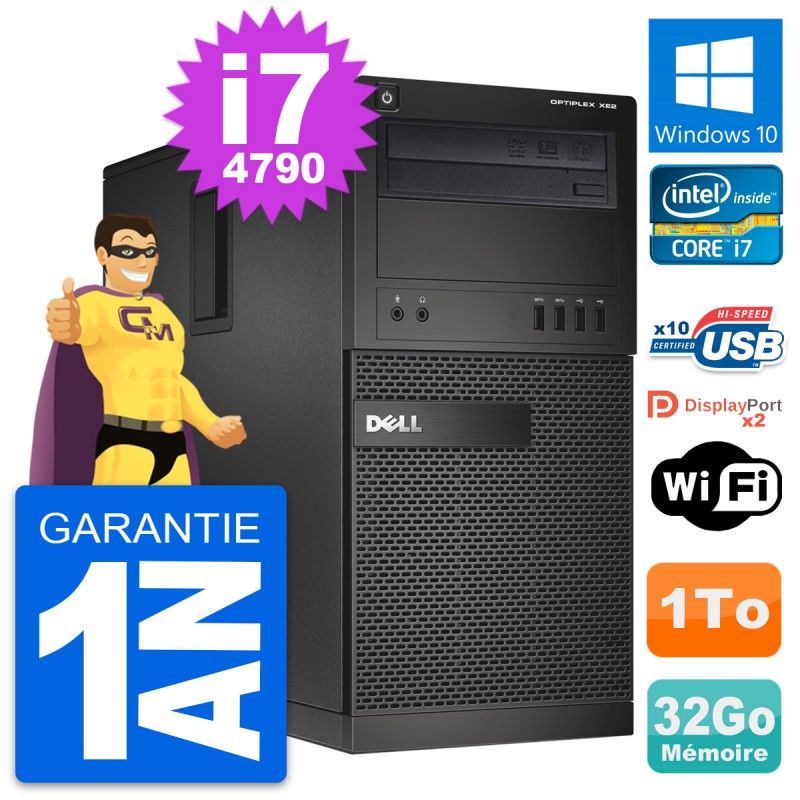 Dell OptiPlex XE2 MT - Intel i7-4790, 32GB RAM, 1TB HDD, Windows 10, WiFi