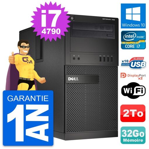 Dell OptiPlex XE2 MT Desktop Computer - Intel i7-4790, 32GB RAM, 2TB Storage, Windows 10, WiFi