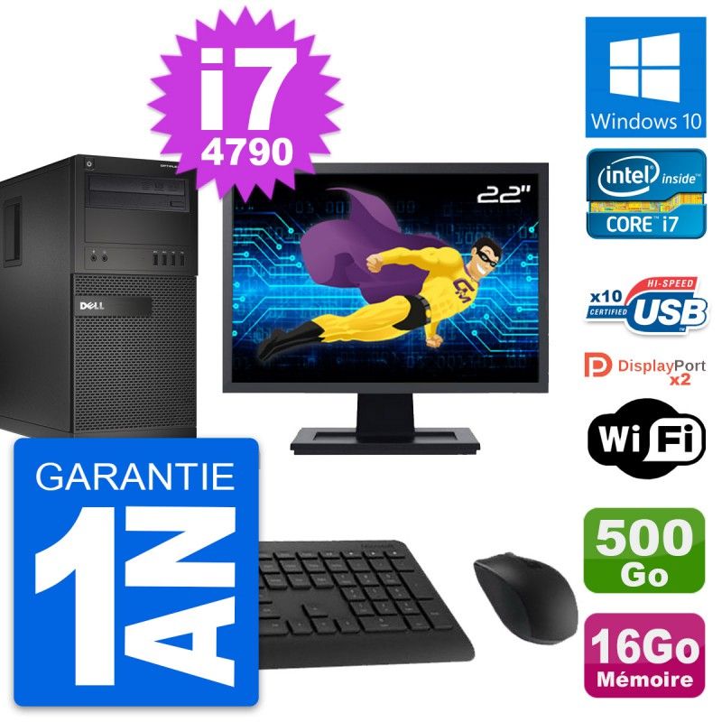 Dell OptiPlex XE2 22-inch All-in-One PC - Intel i7-4790, 16GB RAM, 500GB HDD, Windows 10, WiFi