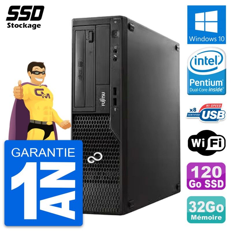 Fujitsu Esprimo E510 DT Desktop PC - Pentium G2020, 32GB RAM, 120GB SSD, Windows 10, Wifi