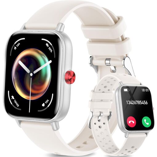 Montres connectées Spider Instinct pour hommes et femmes, écran tactile HD de 1,83 pouce avec appels Bluetooth, suivi du rythme cardiaque, surveillance du sommeil, SpO2, podomètre, étanche IP68 pour Android (MON8300294)