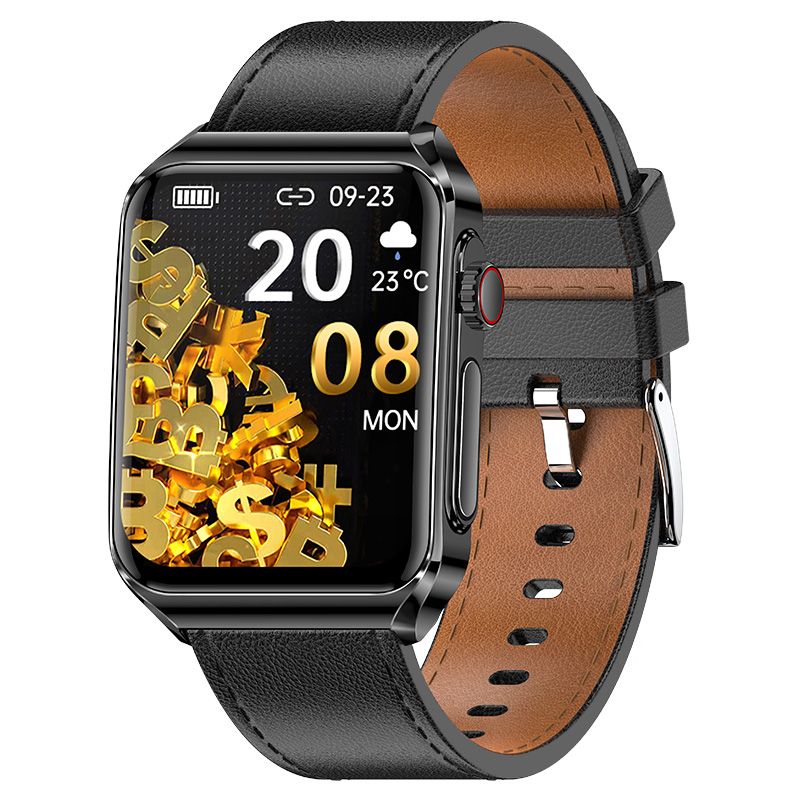 Reloj inteligente con llamadas ECG y Bluetooth - Negro