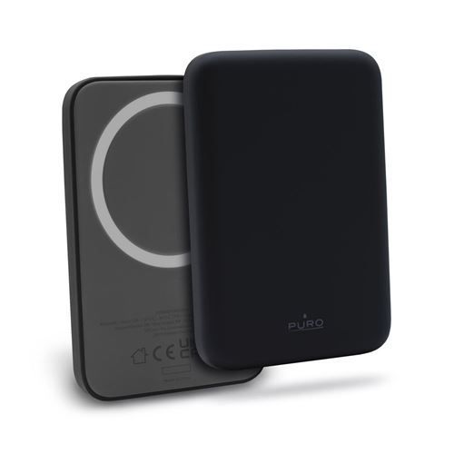 Puro Slim Power Mag Wireless Rechargeable Lithium Polymer (Lipo) 4000mAh Power Bank - Black