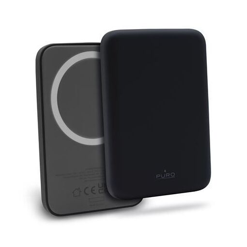 Banca de energía inalámbrica Puro Slim Power Mag de 4000 mAh, LiPo recargable - Negro
