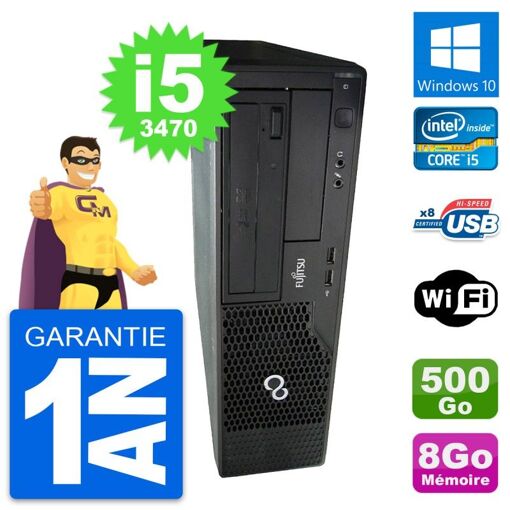 Fujitsu Esprimo E510 DT Desktop PC - Intel i5-3470, 8GB RAM, 500GB HDD, Windows 10, WiFi