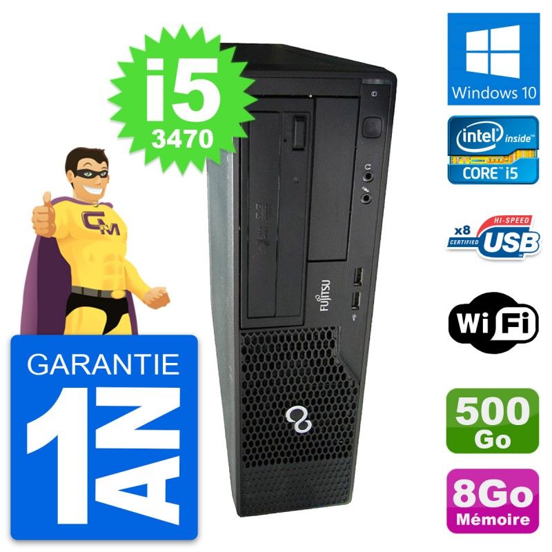 Fujitsu Esprimo E510 DT Desktop PC - Intel i5-3470, 8GB RAM, 500GB HDD, Windows 10, WiFi