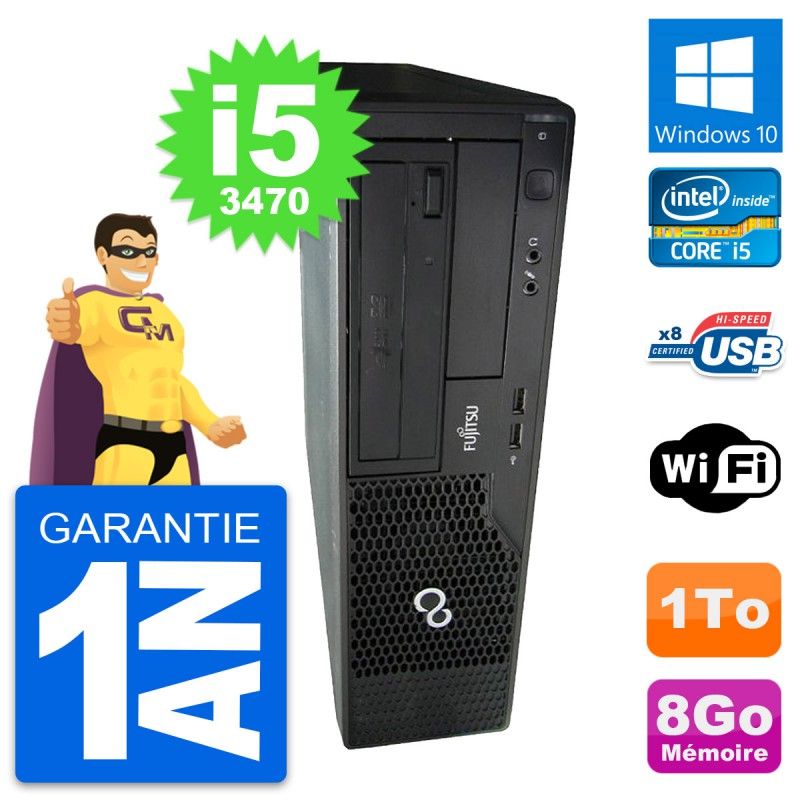 Fujitsu Esprimo E510 DT Desktop PC - Intel i5-3470, 8GB RAM, 1TB HDD, Windows 10, WiFi