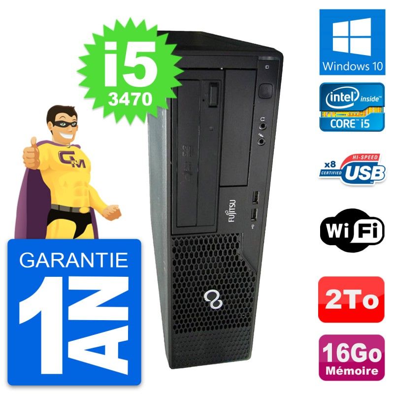 Fujitsu Esprimo E510 DT Desktop PC - Intel i5-3470, 16GB RAM, 2TB HDD, Windows 10, WiFi