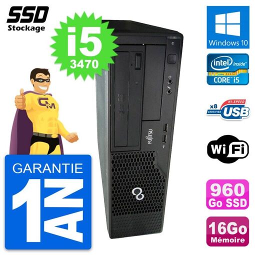 Fujitsu Esprimo E510 DT Desktop PC - Intel Core i5-3470, 16GB RAM, 960GB SSD, Windows 10, WiFi