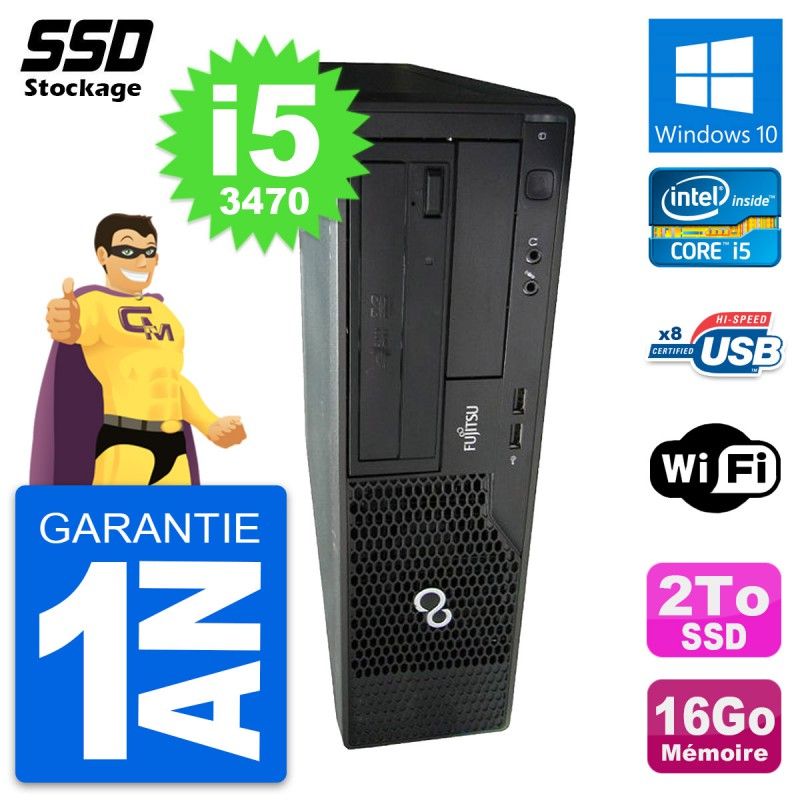 Fujitsu Esprimo E510 DT Desktop PC - Intel Core i5, 16GB RAM, 2TB SSD, Windows 10, WiFi