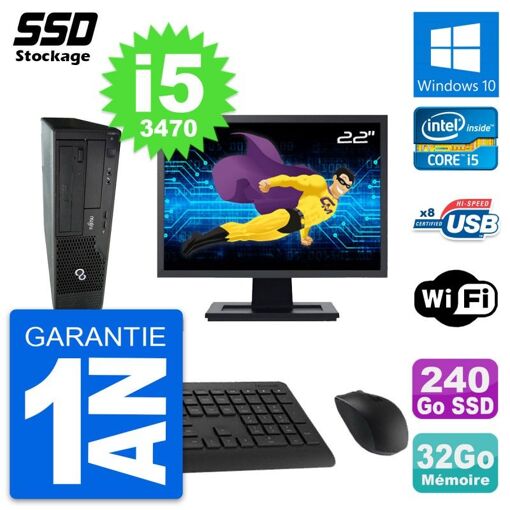 PC de escritorio Fujitsu E510 DT de 22 pulgadas