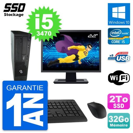 Fujitsu Esprimo E510 DT 22-Inch Computer - i5, 32GB RAM, 2TB SSD, Windows 10, WiFi