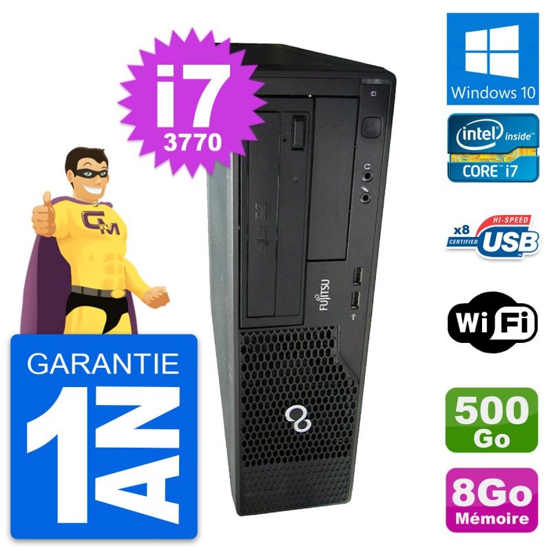 Fujitsu Esprimo E510 DT Desktop PC - Intel i7-3770, 8GB RAM, 500GB HDD, Windows 10, WiFi