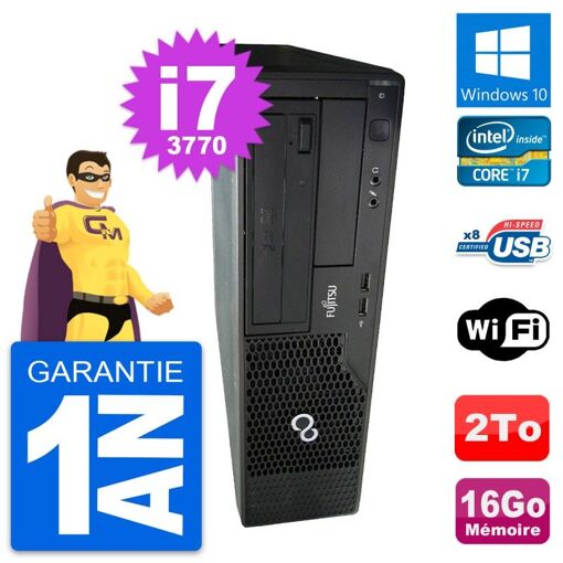 Fujitsu Esprimo E510 DT - Intel i7-3770, 16GB RAM, 2TB HDD, Windows 10, WiFi