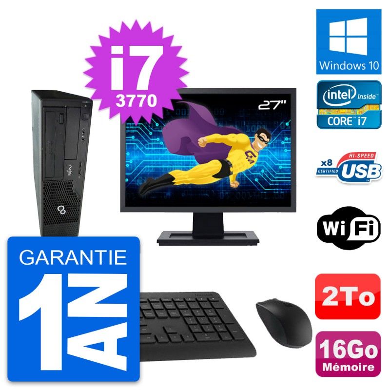 Fujitsu E510 DT 27-inch Computer - Intel i7, 16GB RAM, 2TB Storage, Windows 10, WiFi