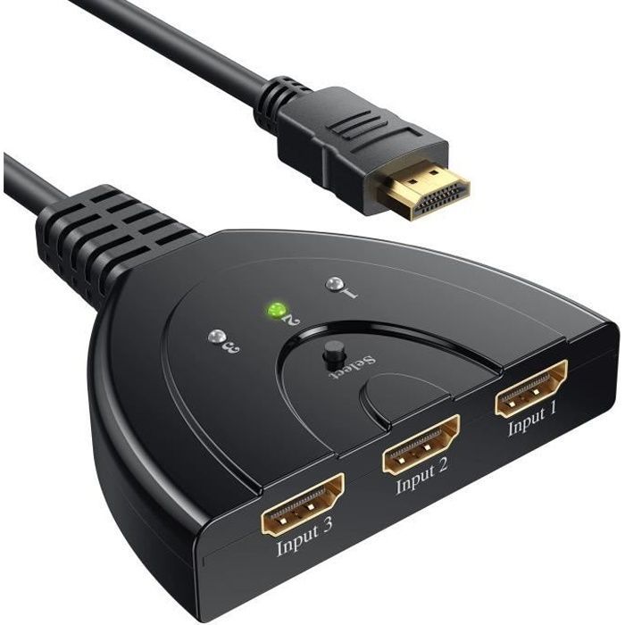 ZAMUS 3-Port HDMI Switch 1080p