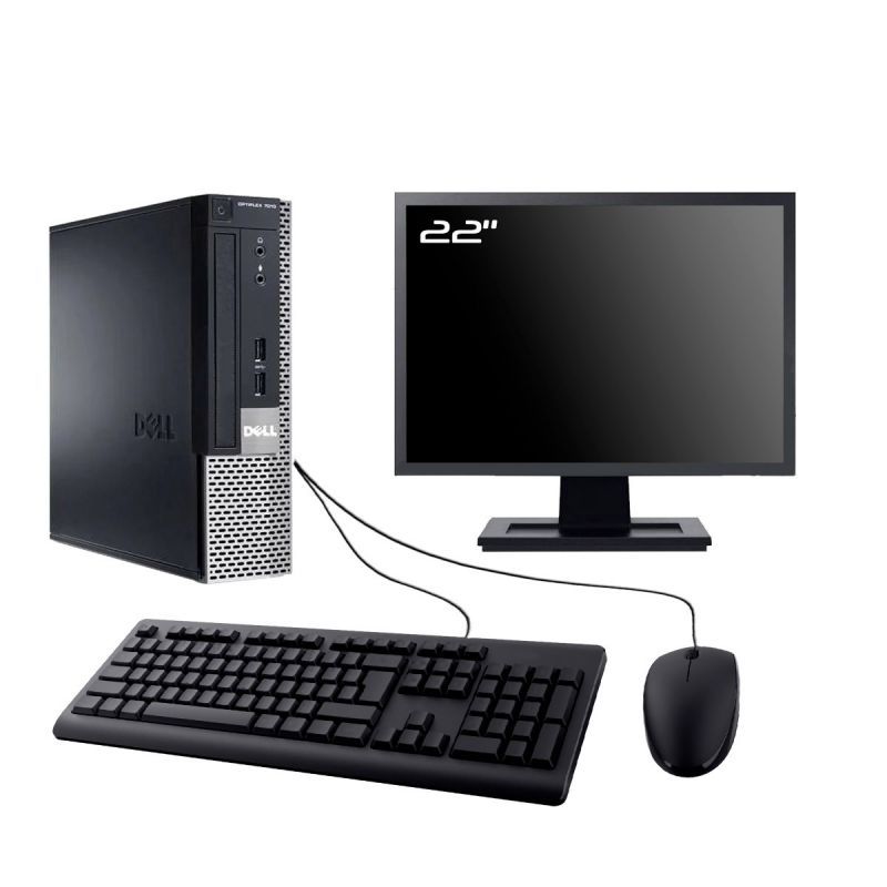 Dell Optiplex 7010 USFF Computer, 22" Screen, Intel I3-3220, 8GB RAM, 480GB SSD, Windows 11