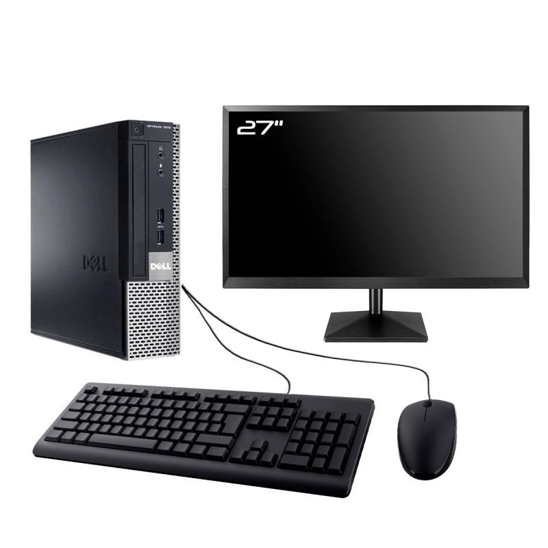 Dell Optiplex 7010 USFF Desktop PC - 27" Screen, Intel i5-3470, 8GB RAM, 2TB SSD, Windows 11