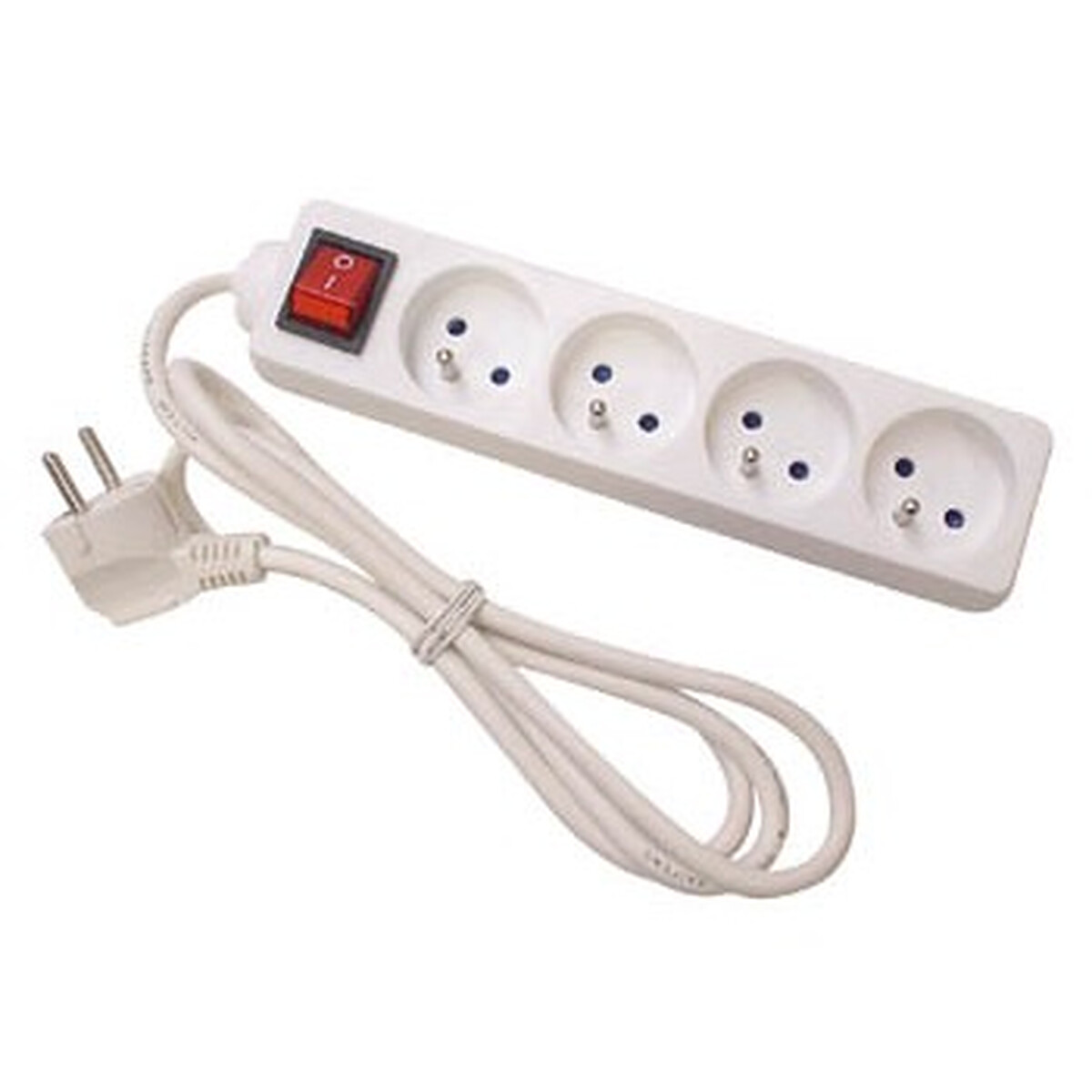 Multiprise 4 prises avec interrupteur (Blanc)